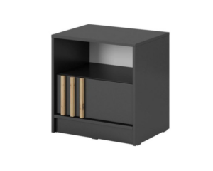 Grafit Stolik nocny z lamelami NELA 50cm PS