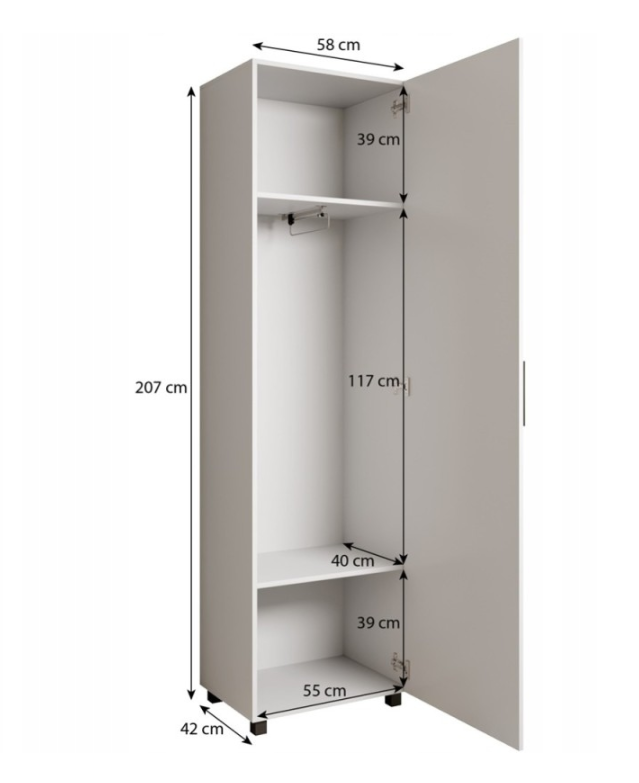Kaszmir Garderoba Przedpokój 137cm wieszak lamele lustro Lyon Mr - obrazek 4